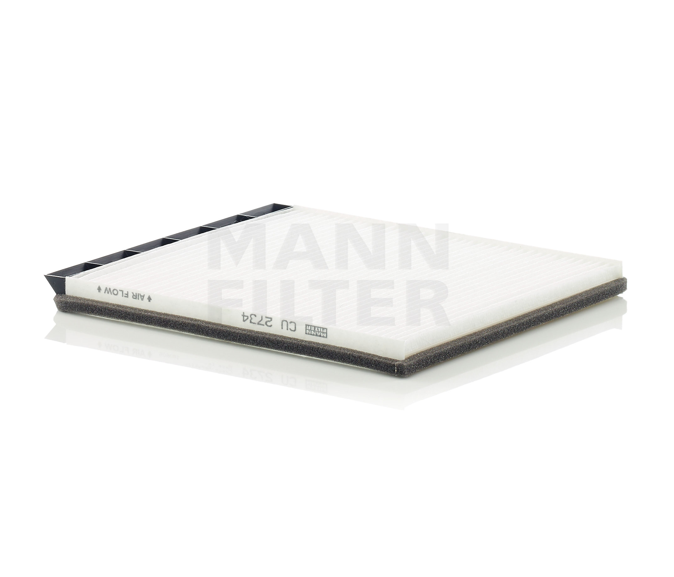 MANN-FILTER CU 2734 Filtre d'habitacle Filtre à particules, 255 mm x 232 mm x 19 mm